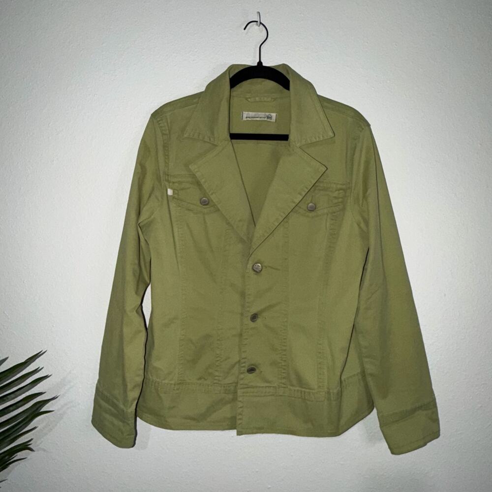 Blue House Drive Olive Green Stretch Twill Utility Blazer Jacket